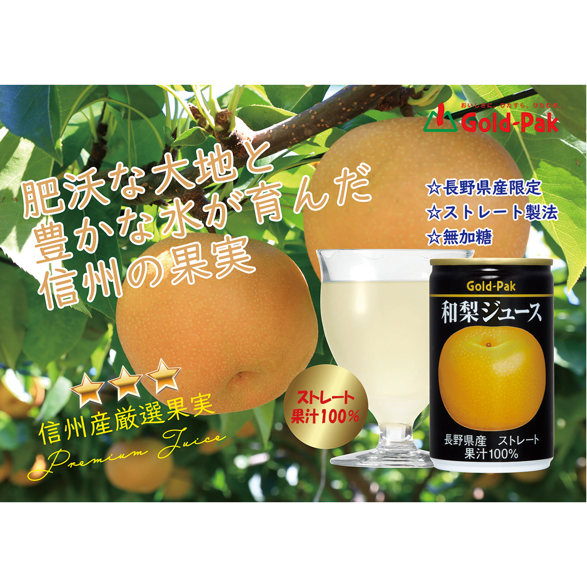 ゴールドパック 和梨ジュース(ストレート) 160g