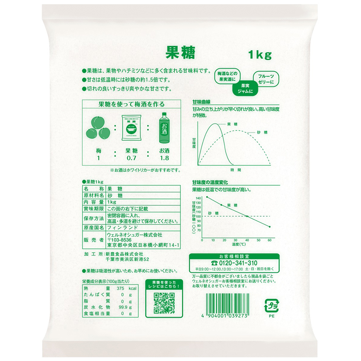 ウェルネオシュガー 果糖 1kg 270831