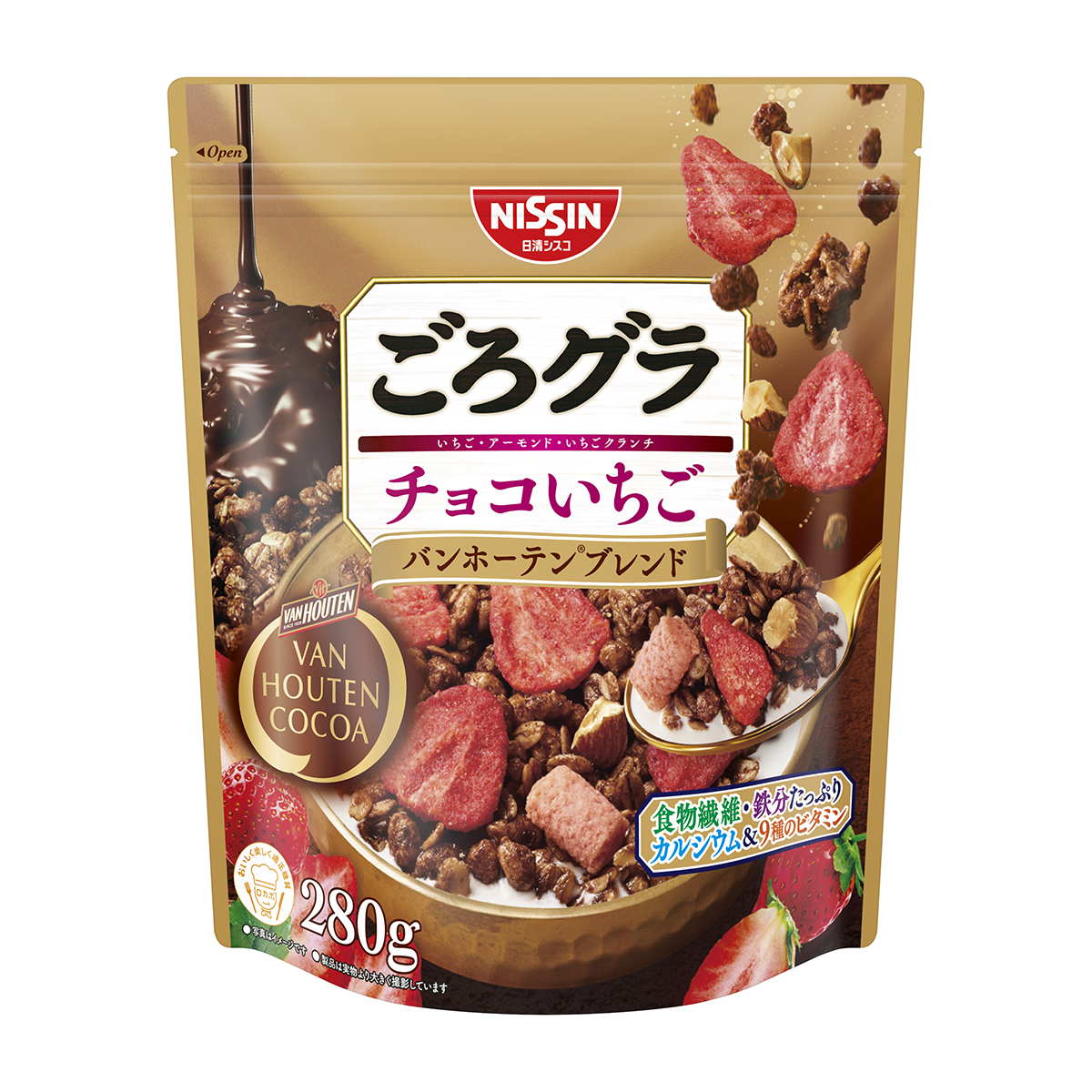 日清シスコ　ごろグラ　チョコいちご　バンホーテンブレンド