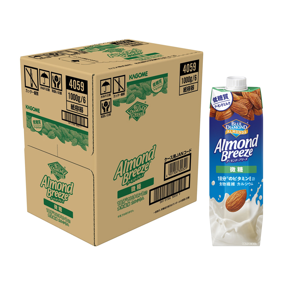 カゴメ　アーモンド・ブリーズ　微糖　１０００ｇ【ケース６本】