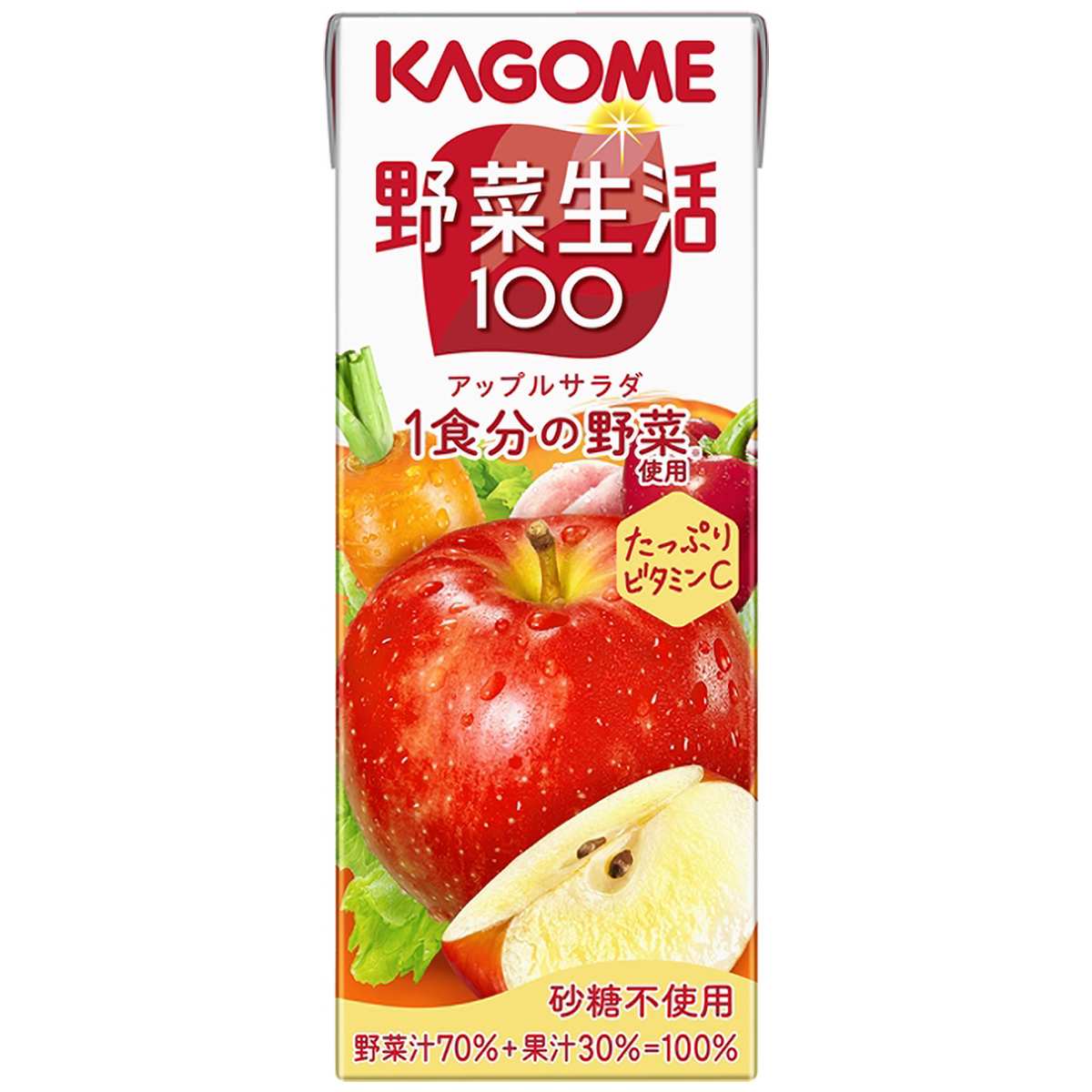 カゴメ　野菜生活１００アップルサラダ　２００ｍｌ【ケース１２本】