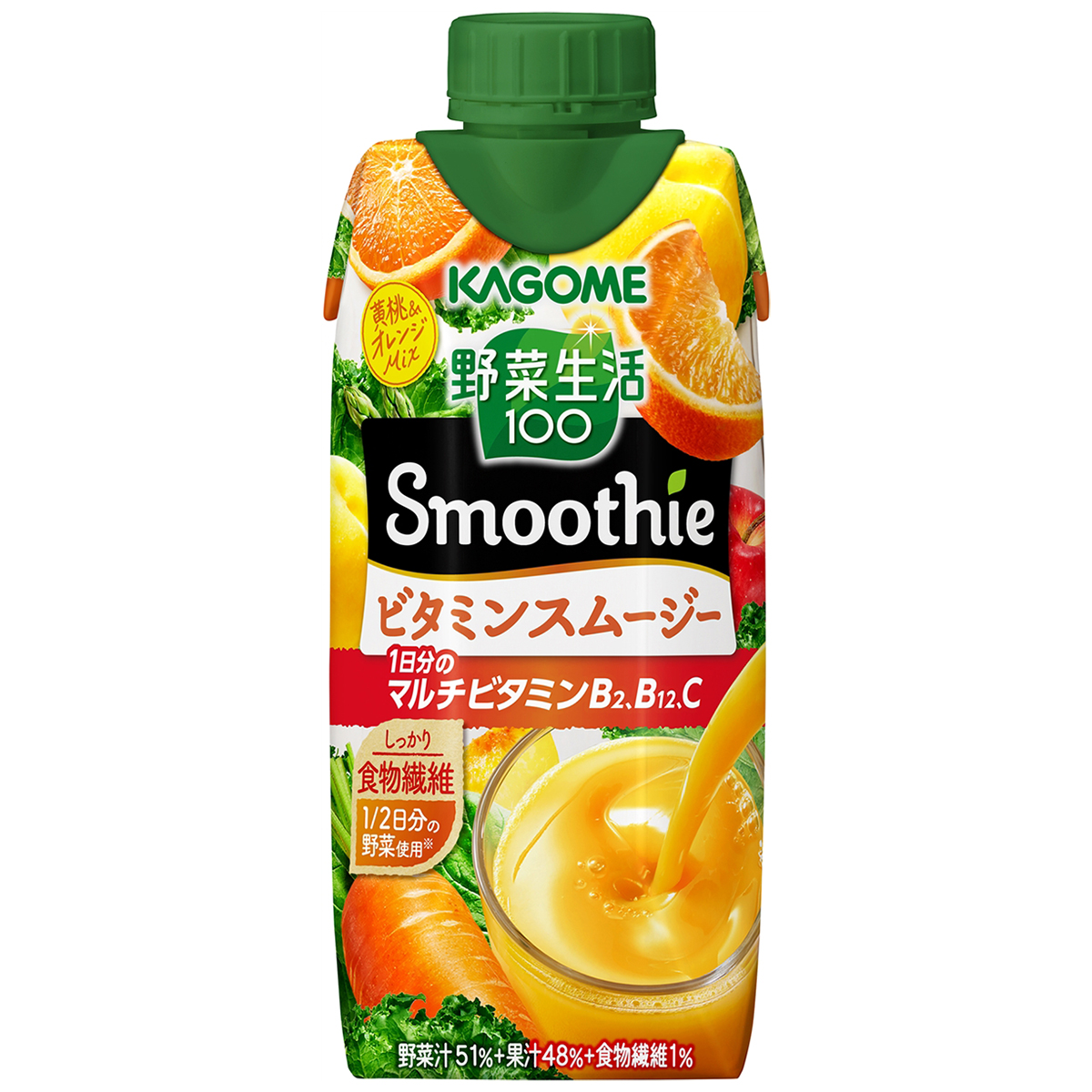 カゴメ　野菜生活Ｓｍｏｏｔｈｉｅ　ビタミンスムージー３３０ｍｌ【ケース１２本】