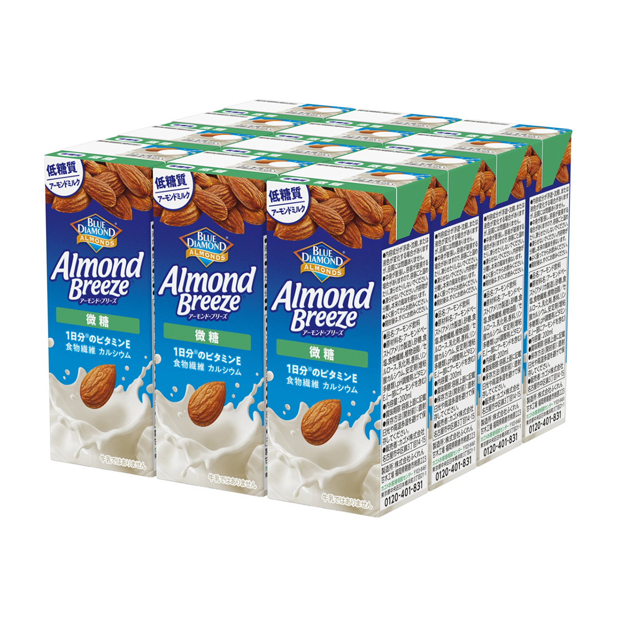 カゴメ　アーモンド・ブリーズ　微糖　２００ｍｌ【ケース１２本】