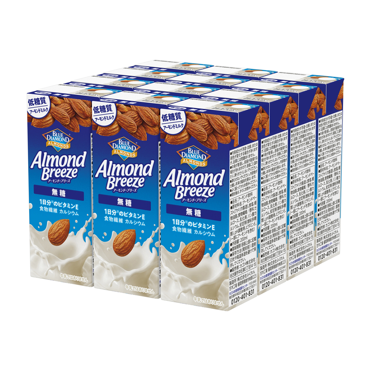 カゴメ　アーモンド・ブリーズ　無糖　２００ｍｌ【ケース１２本】