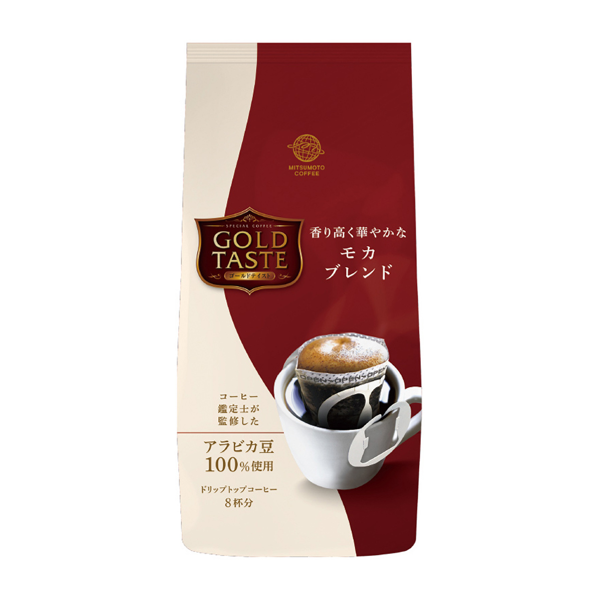 三本珈琲　ＧＯＬＤ　ＴＡＳＴＥ　ドリップトップ　香り高く華やかなモカブレンドブレンド８杯