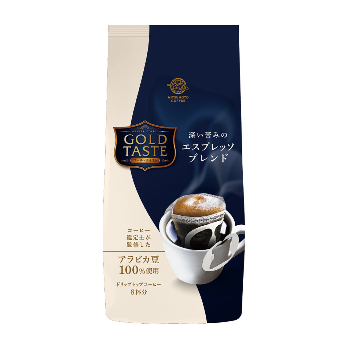 三本珈琲　ＧＯＬＤ　ＴＡＳＴＥ　ドリップトップ　深い苦みのエスプレッソブレンド８杯