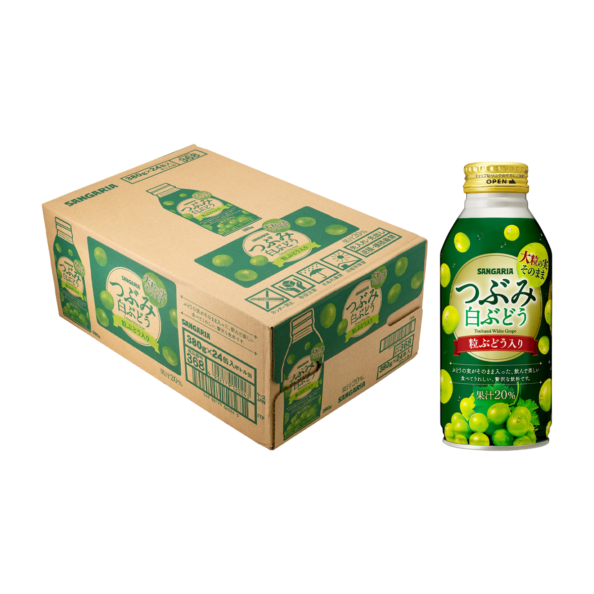 サンガリア つぶみ白ぶどう 380g 【ケース24本】 | かぜとゆき