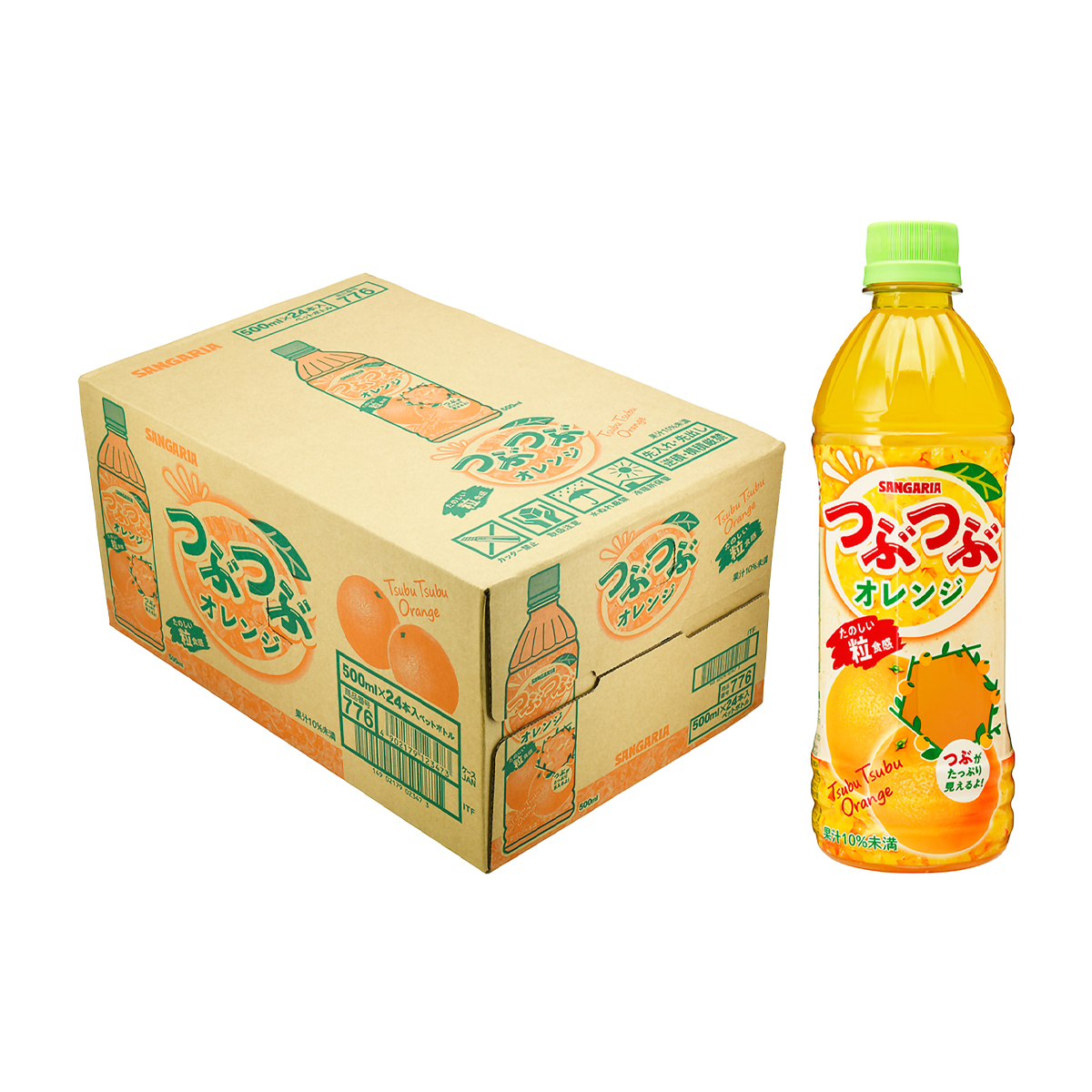 サンガリア つぶつぶオレンジ 500ml 【ケース24本】 261231