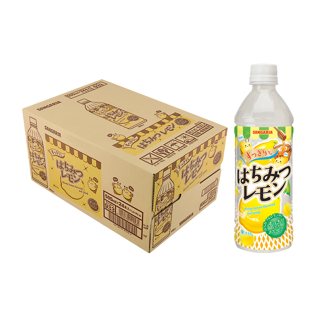 サンガリア すっきりとはちみつレモン 500ml 【ケース24本
