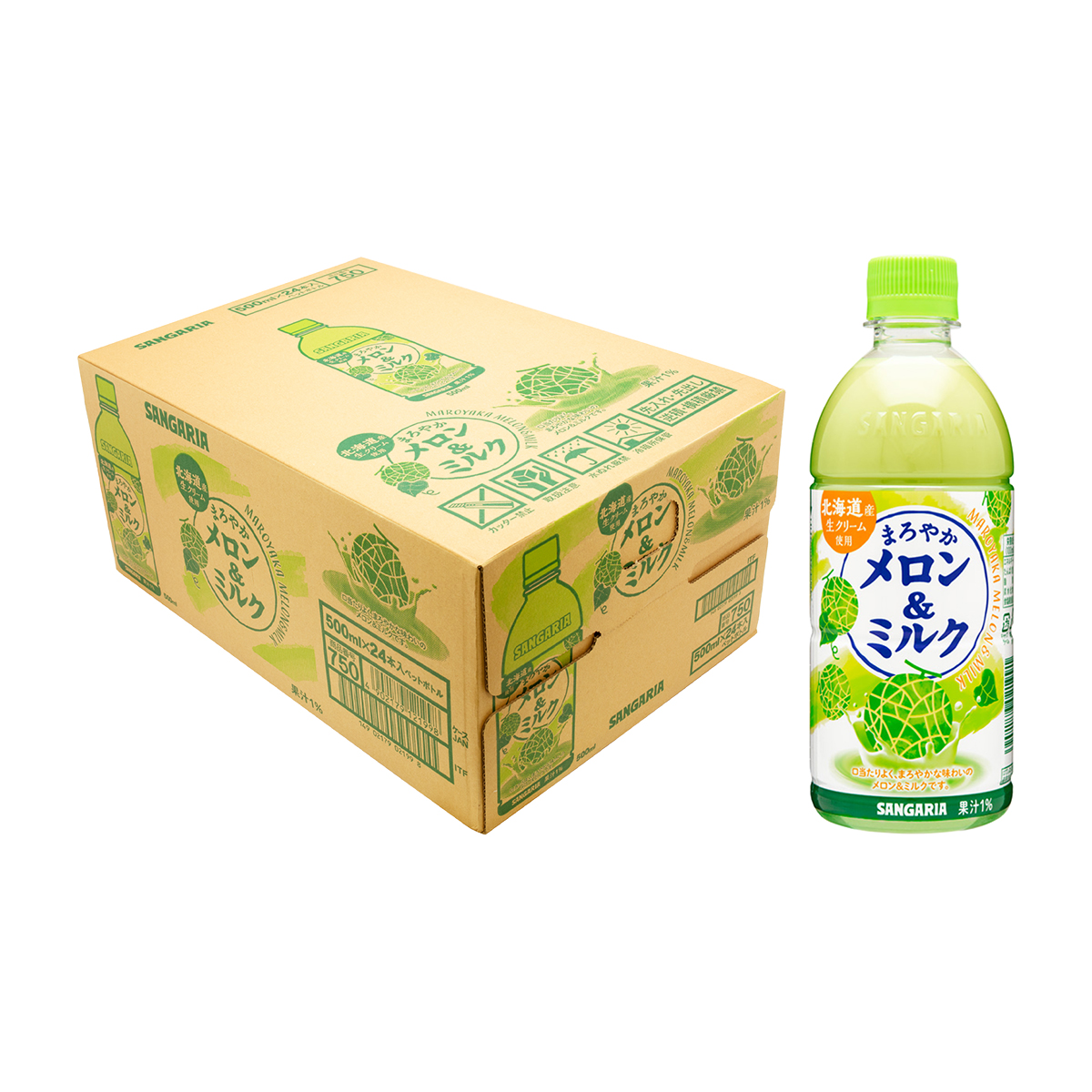 メロン サンガリア まろやかメロン＆ミルク 500ml 【ケース24本