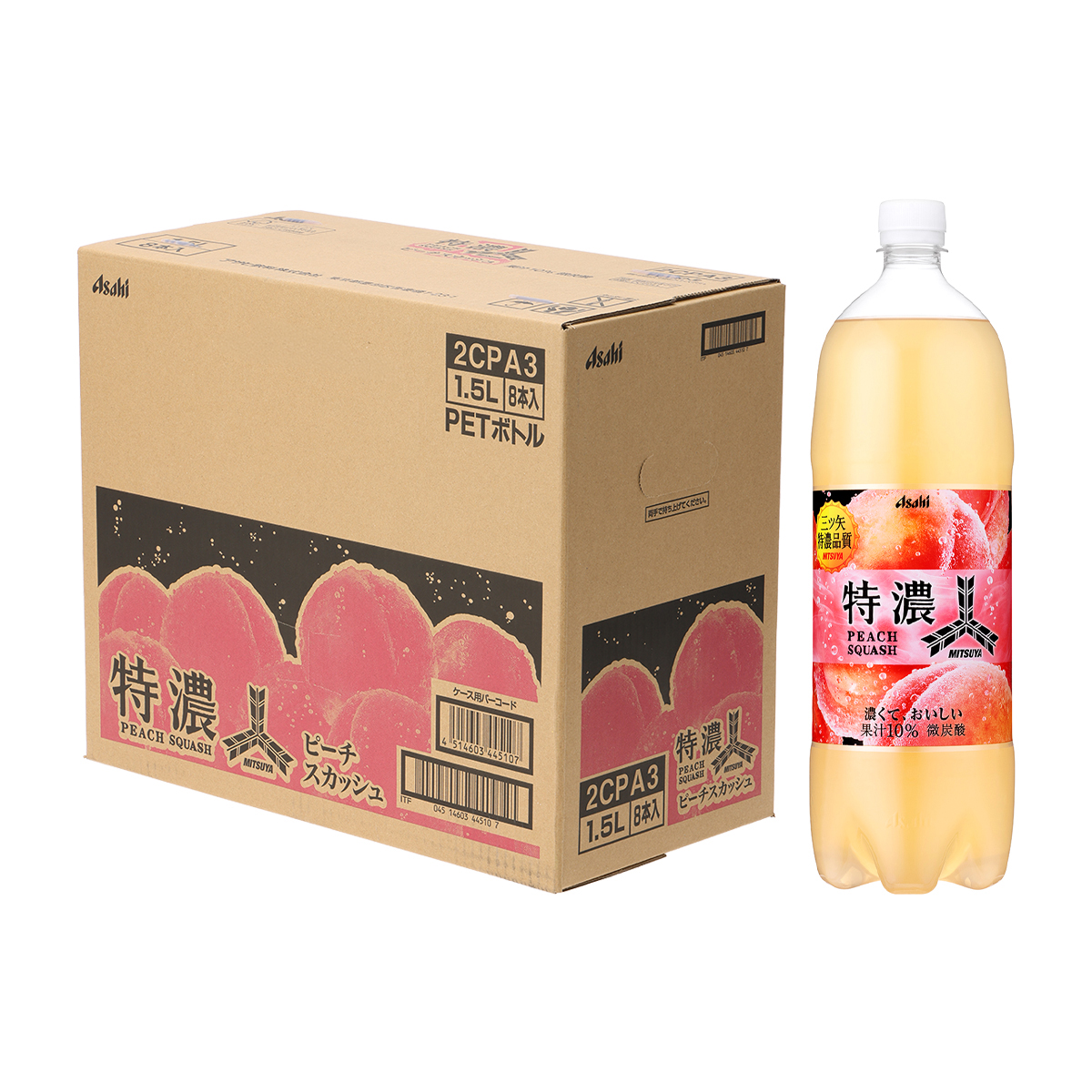 peachisao、３点セット アサヒ飲料 三ツ矢特濃ピーチスカッシュ1500ml 【ケース8本】 261031