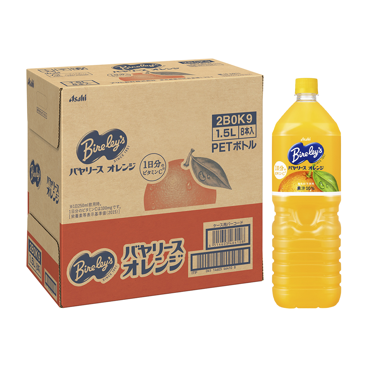 アサヒ飲料 バヤリースオレンジ1500ml 【ケース8本】 270228 | かぜと