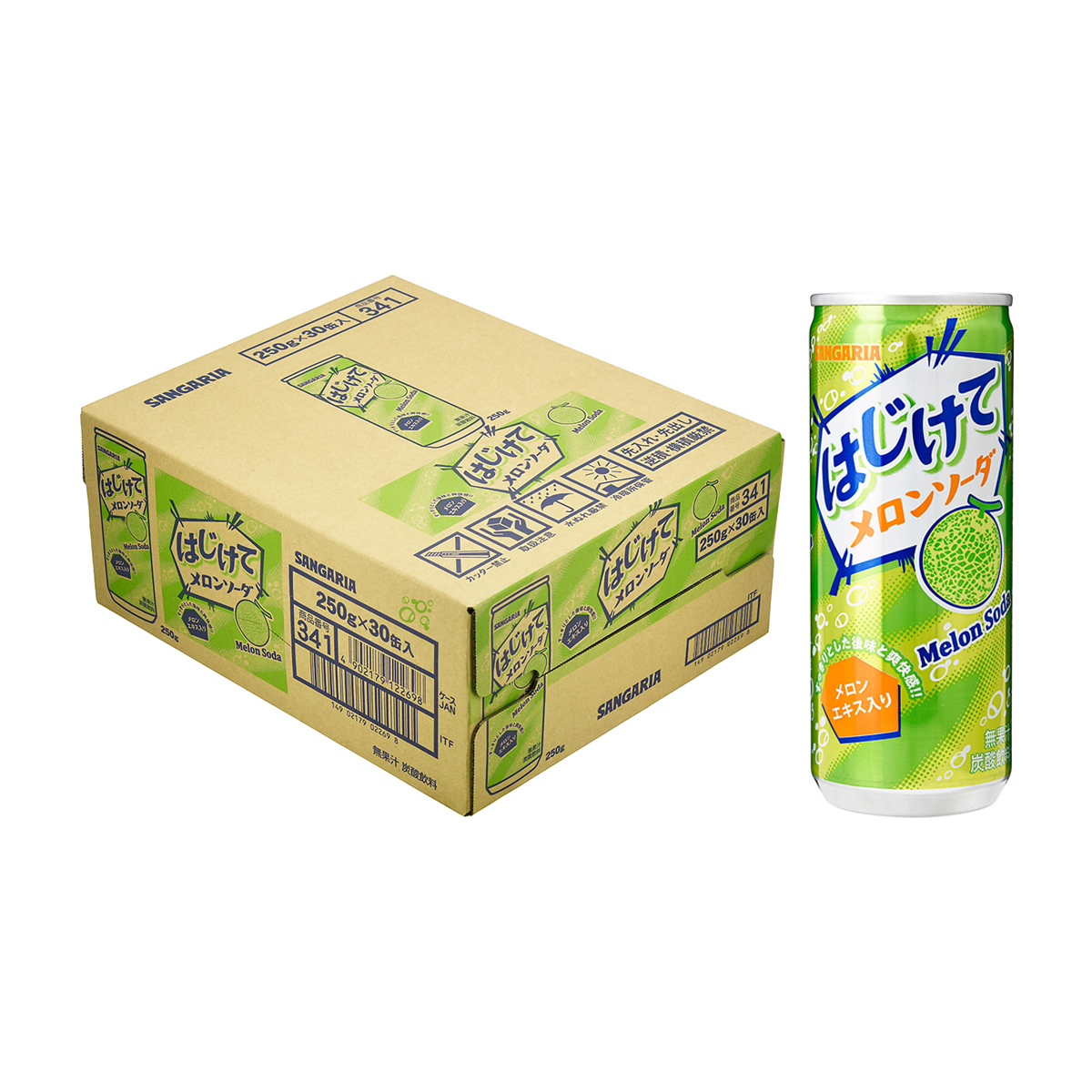 サンガリア はじけてメロンソーダ250g【ケース30本】 | かぜとゆき