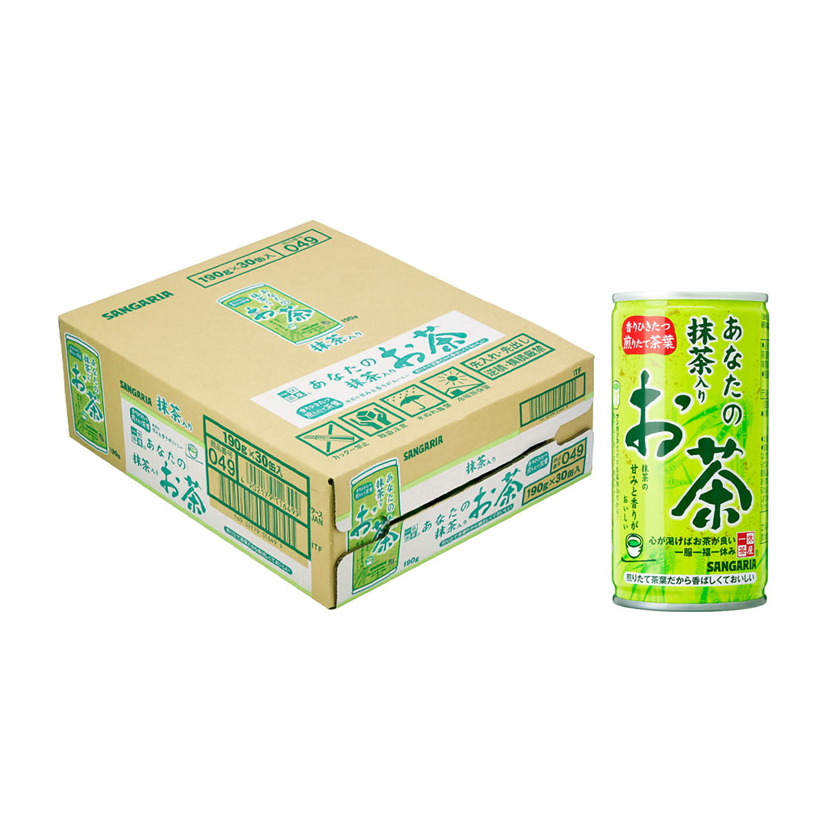 サンガリア あなたの抹茶入りお茶190g【ケース30本】 | かぜとゆき