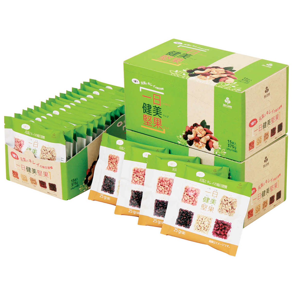 3G CARE 一日健美堅果 ナッツ3種類＋ドライフルーツ2種類 （25g×15袋