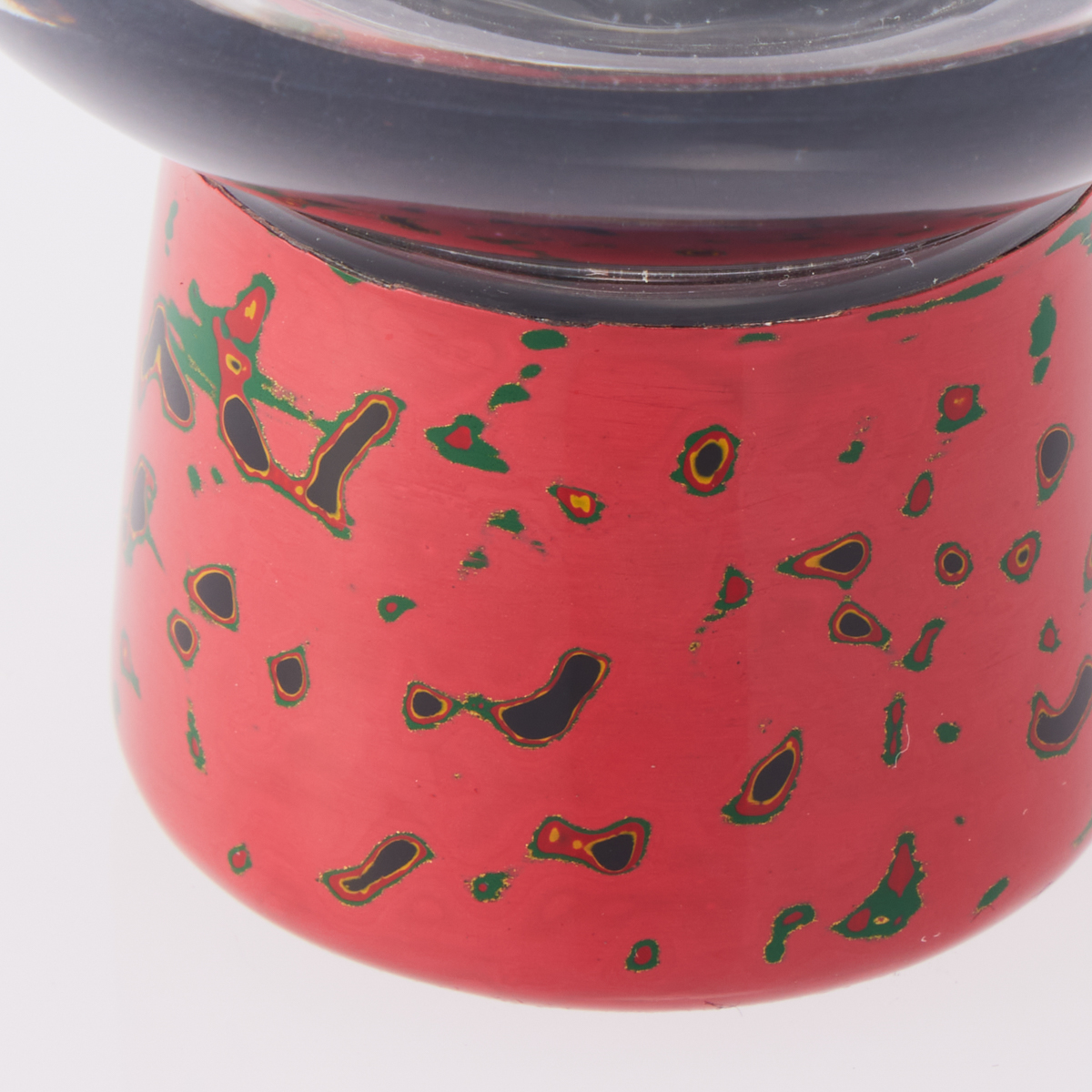 津軽塗　ガラス　ぐい呑み（足高）　小林漆器
