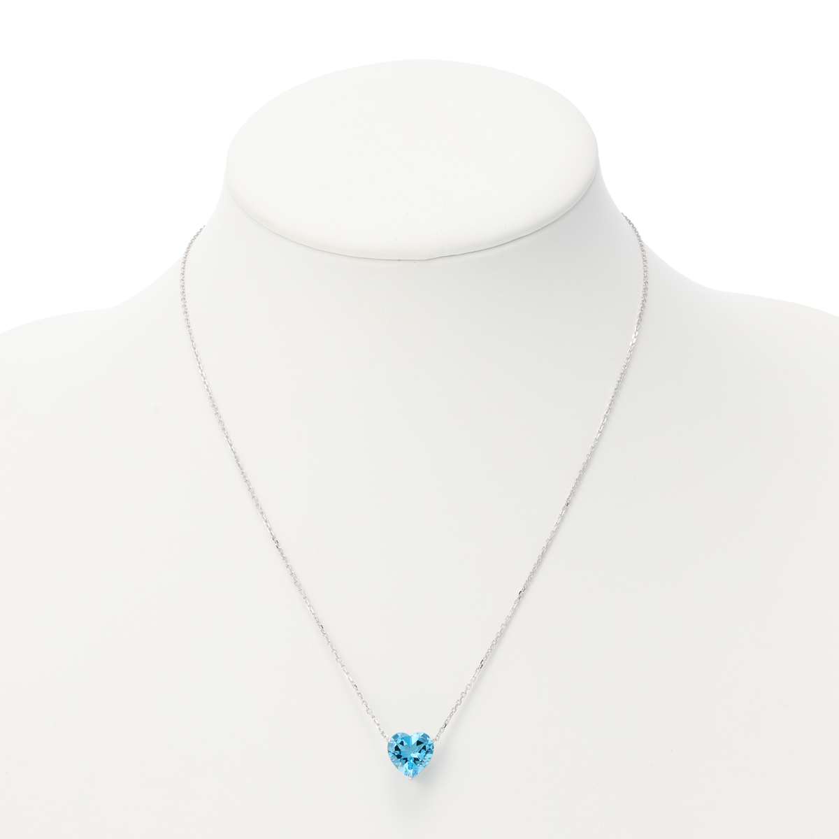 PT スイスブルートパーズ 10mmハートシェイプネックレス