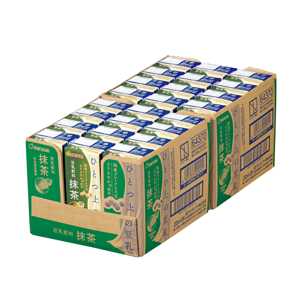 マルサン　ひとつ上の豆乳　抹茶　紙 ×24