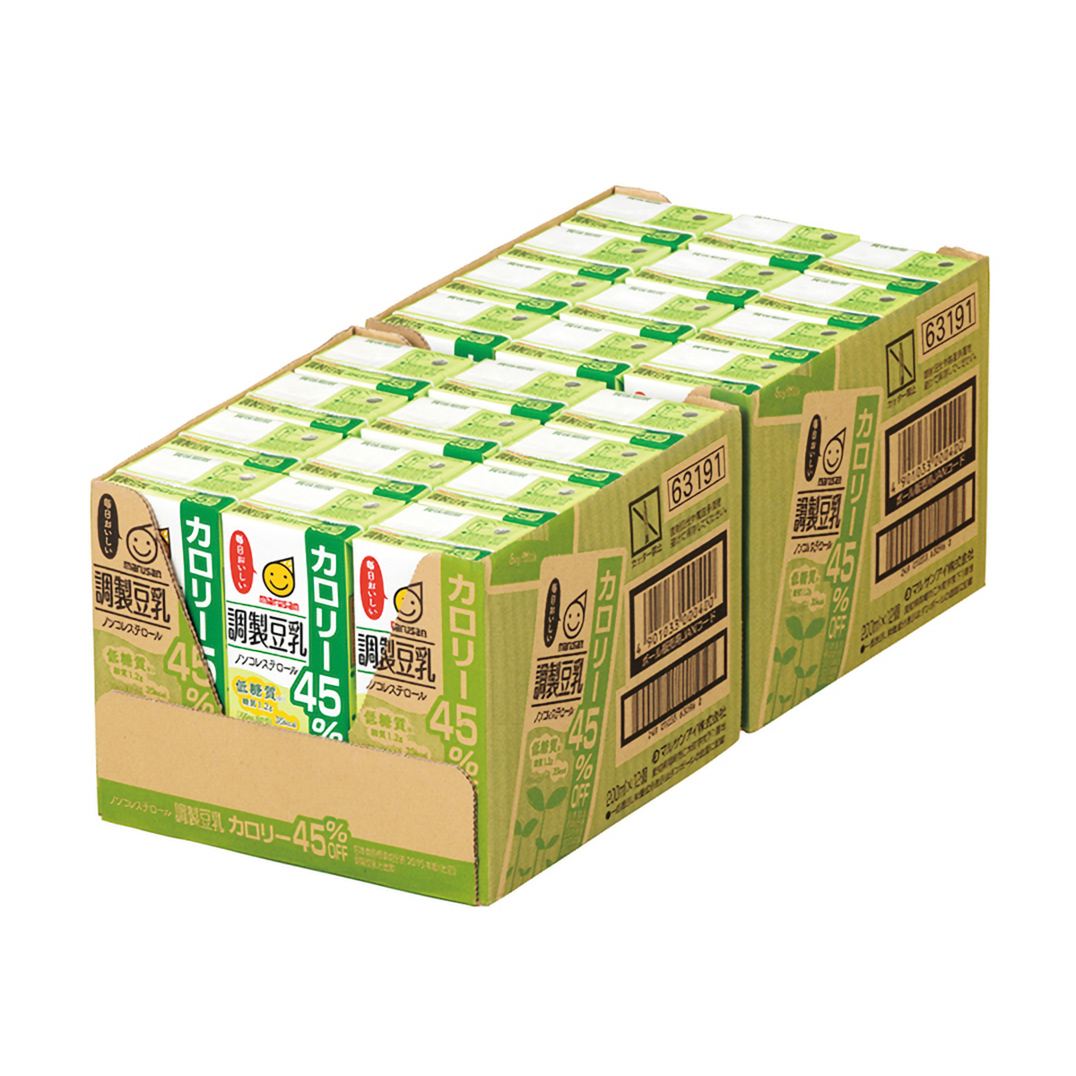 マルサン　調製豆乳 カロリー45％オフ200ml　　紙×24