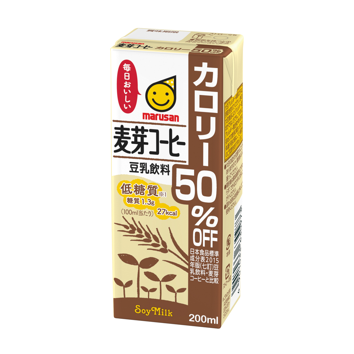 マルサン　麦芽コーヒーカロリー50％オフ200ml　紙×24 250713