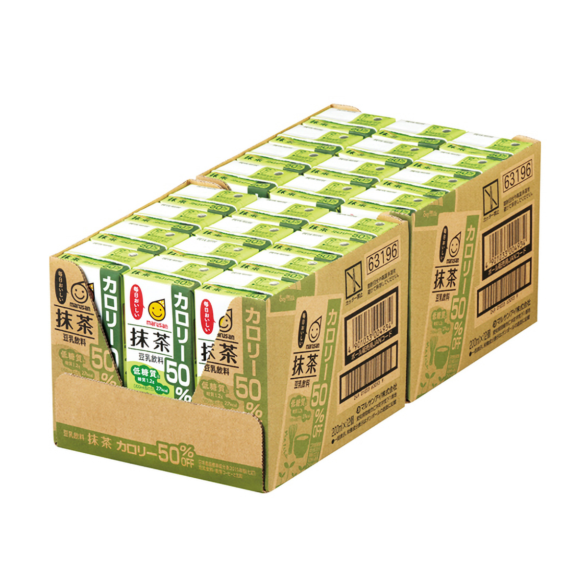 マルサン　豆乳飲料抹茶 カロリー50％オフ200ml　紙×24
