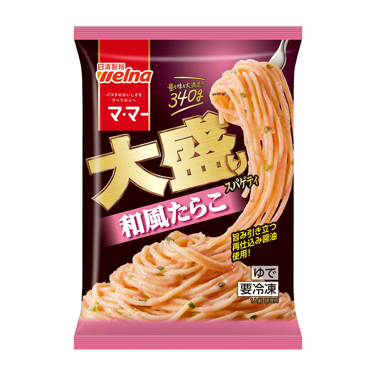 冷凍】日清製粉ウェルナ 大盛りスパゲティ和風たらこ 340g 270525