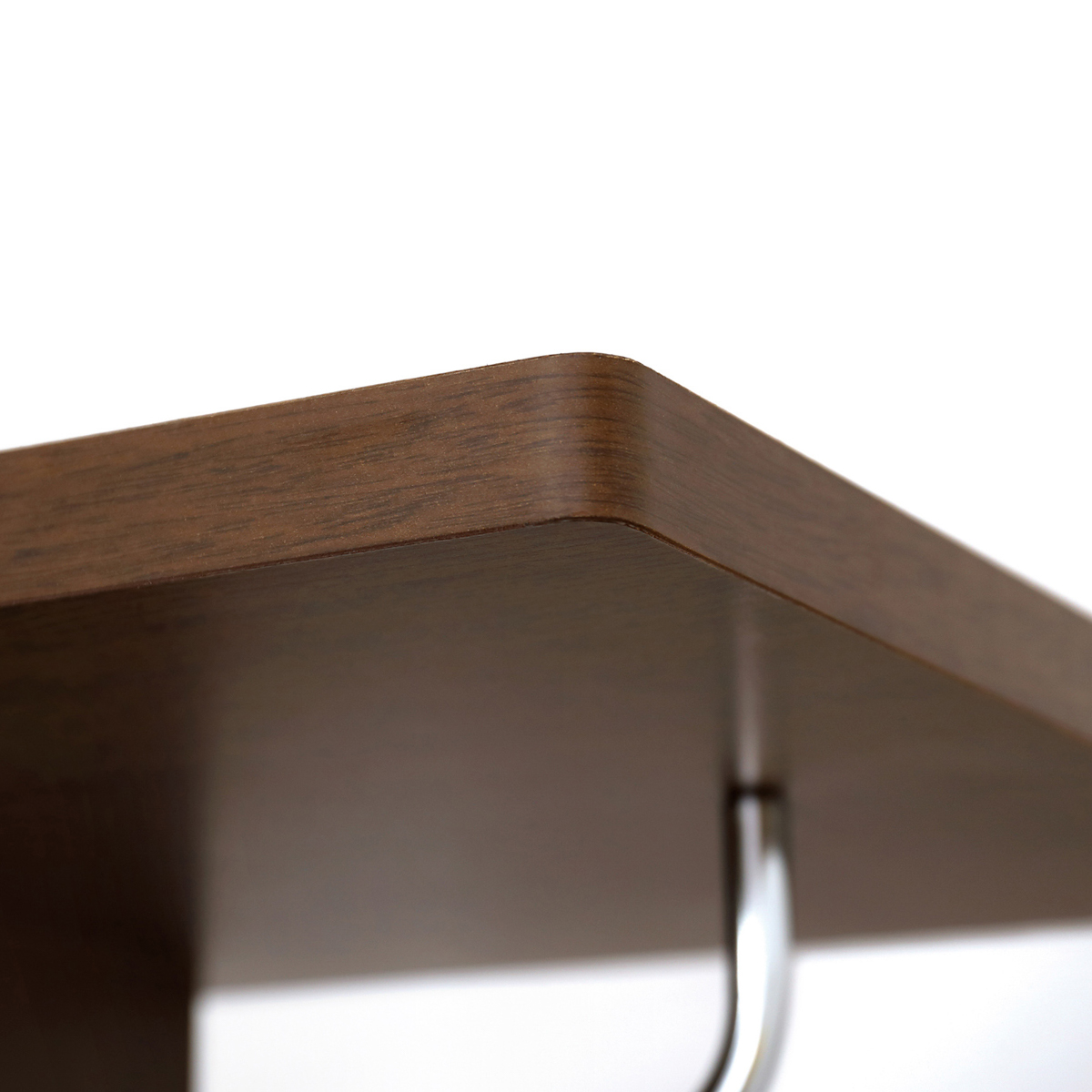 ミラー付ハンガーラック　ブラウン