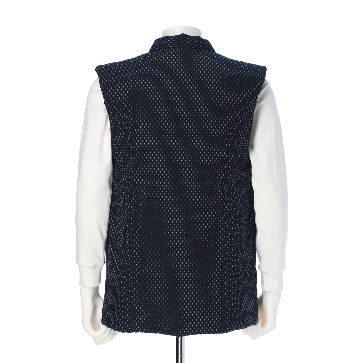 久留米織のふっくらと暖かい綿入れちゃんちゃんこ（紺）