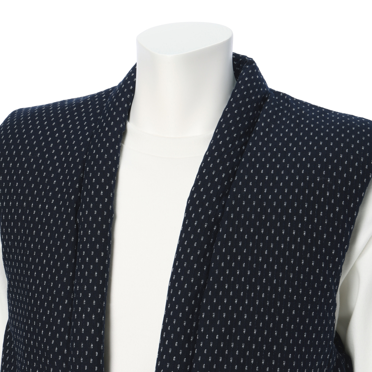 久留米織のふっくらと暖かい綿入れちゃんちゃんこ（紺）