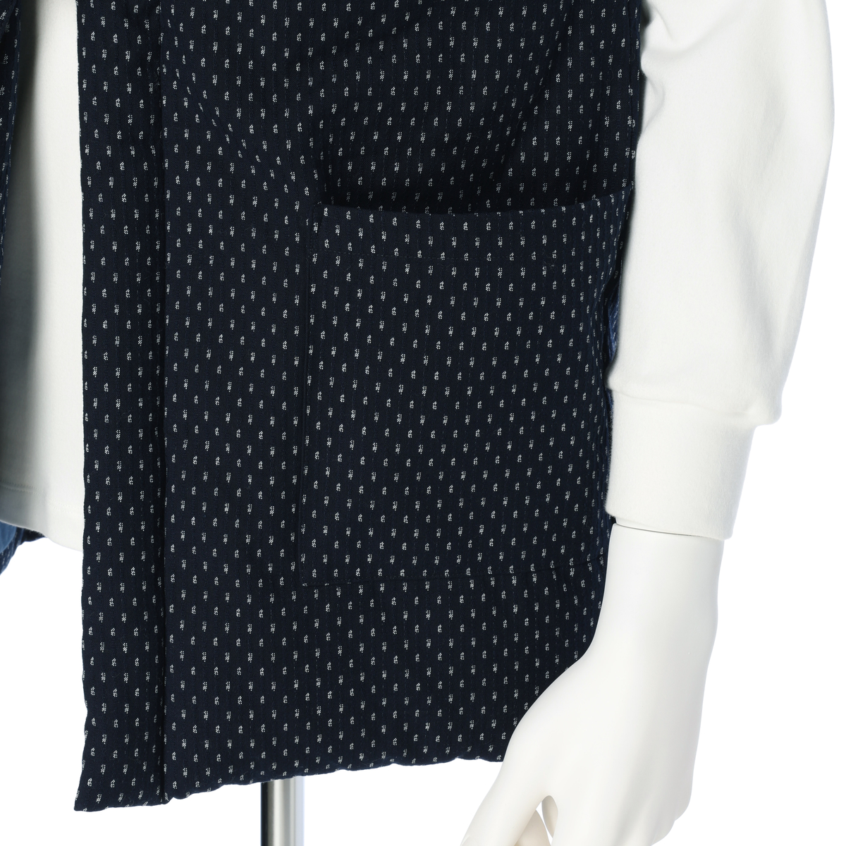 久留米織のふっくらと暖かい綿入れちゃんちゃんこ（紺）