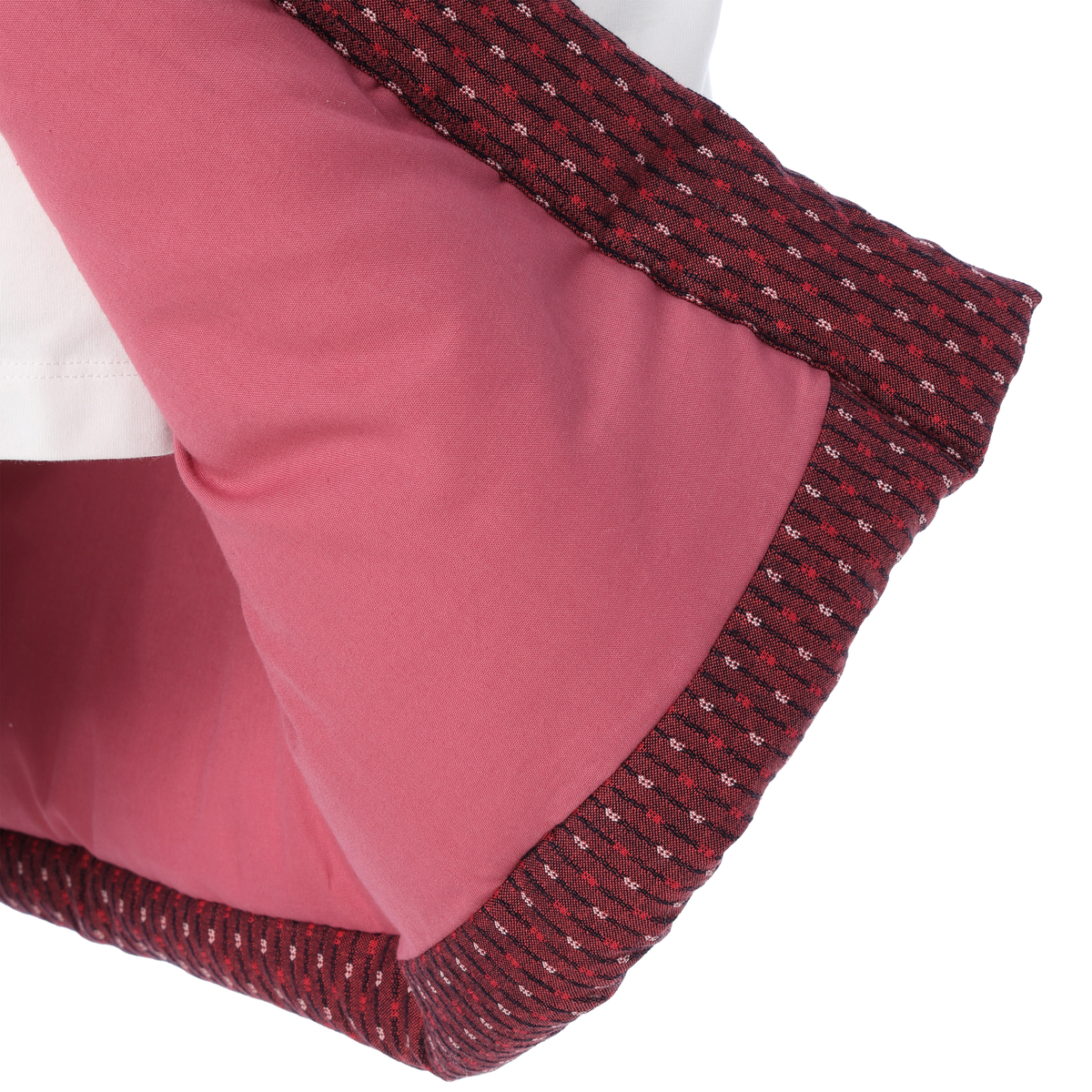 久留米織のふっくらと暖かい綿入れちゃんちゃんこ（エンジ）