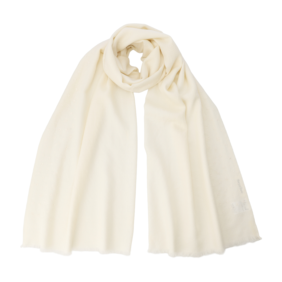 ナチュラルベ－シック ウールシルク 刺しゅうストール