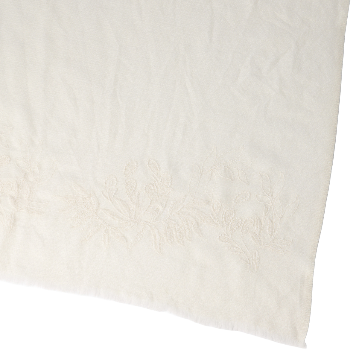 ナチュラルベ－シック ウールシルク 刺しゅうストール