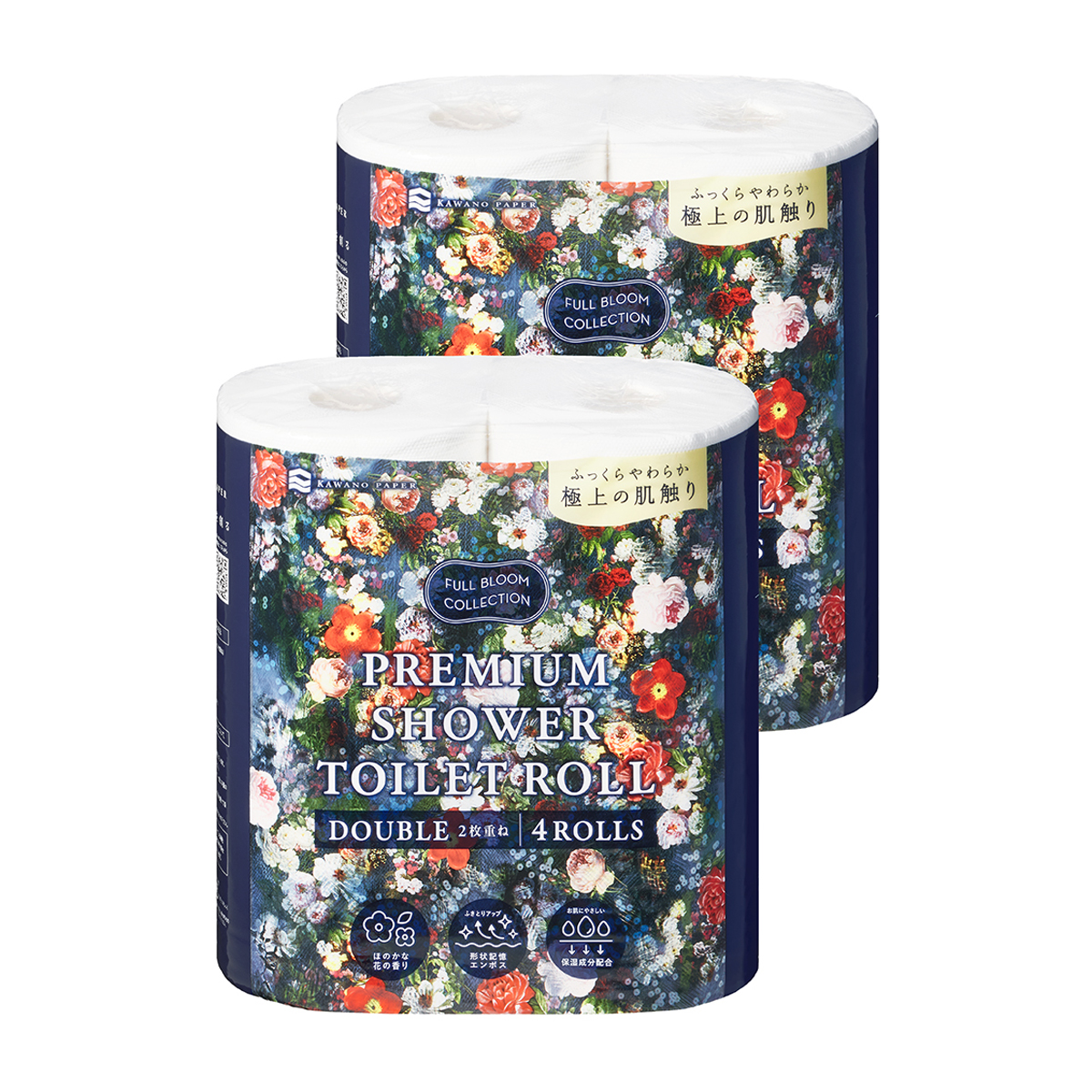 FULL BLOOM COLLECTION プレミアムシャワートイレットロール 4ロール×2パックセット
