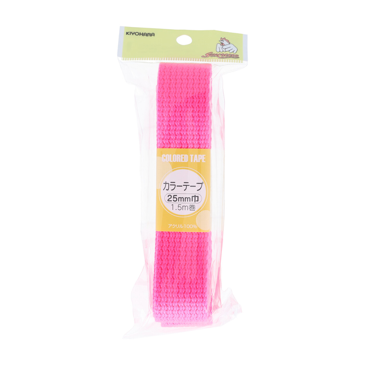 清原　サンコッコー　カラーテープ　ショッキングピンク　２５ｍｍ巾×１．５ｍ