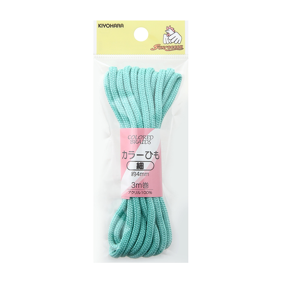 清原　サンコッコー　カラーひも細　ミント　約４ｍｍ×３ｍ