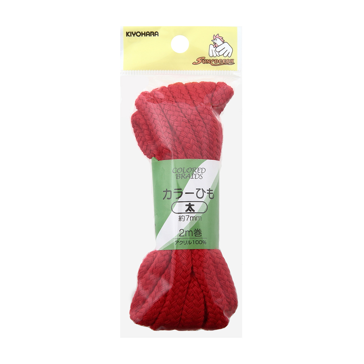 清原　サンコッコー　カラーひも太　赤　約７ｍｍ×２ｍ