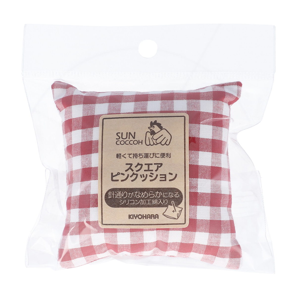 清原　サンコッコー　スクエアピンクッション　赤