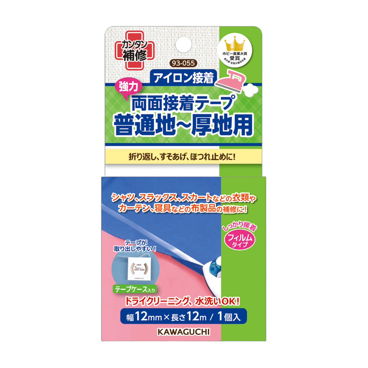 ＫＡＷＡＧＵＣＨＩ　普通地ー厚地用　強力両面接着テープ　幅１２ｍｍ×長さ１２ｍ　９３－０５５