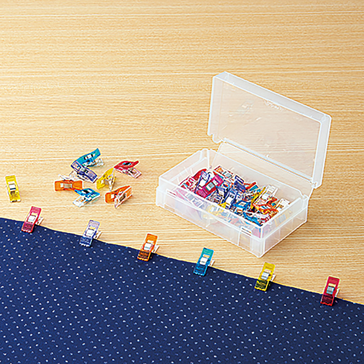 クロバー　仮止めクリップ　５０個入（５色セット）　２２－７４０