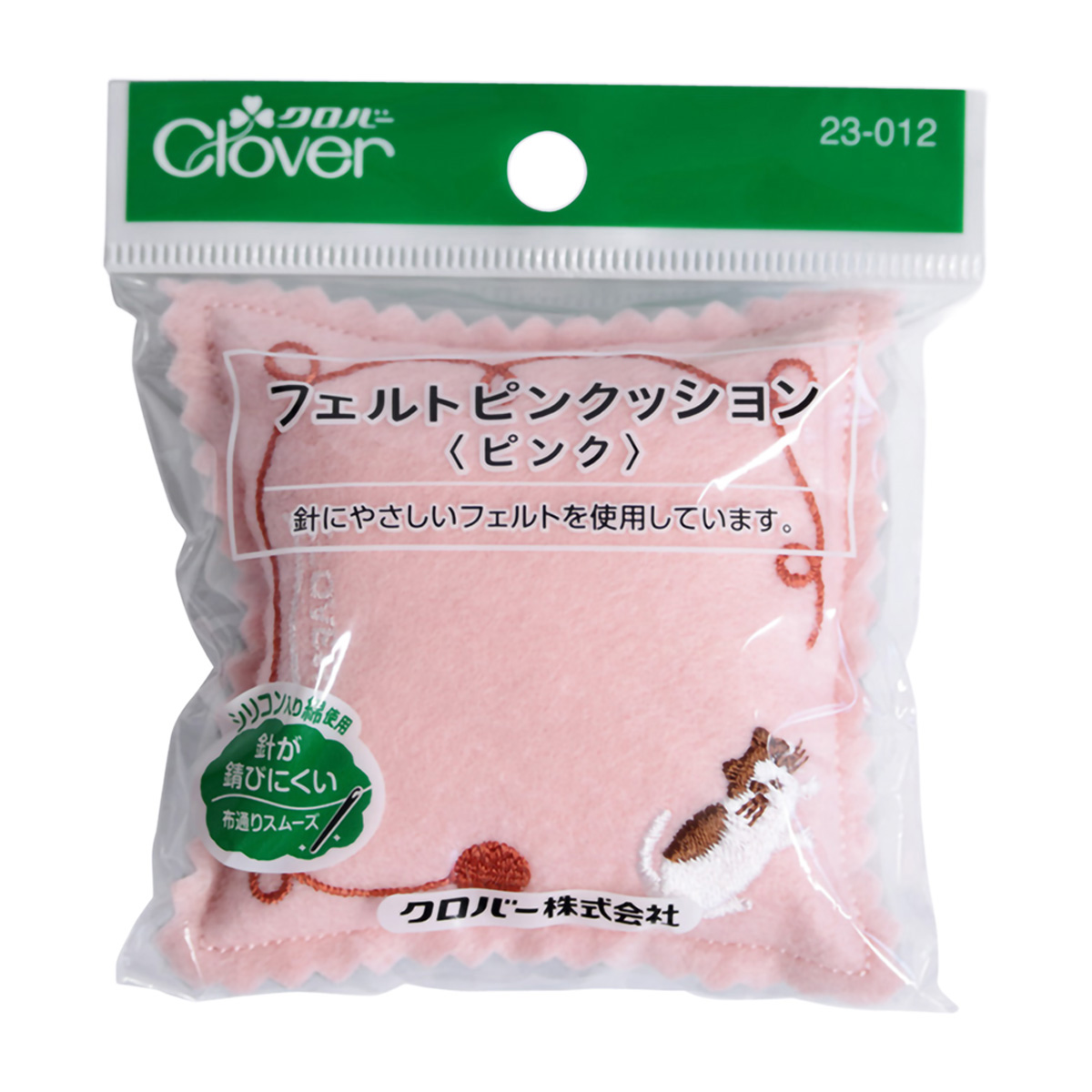 クロバー　フェルトピンクッション　ピンク　２３－０１２