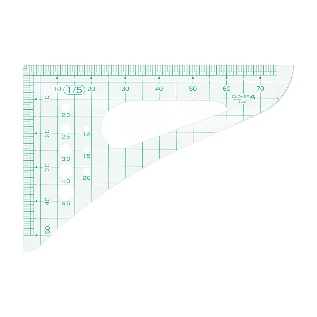 クロバー　方眼三角縮尺　１／５　２５－０１６