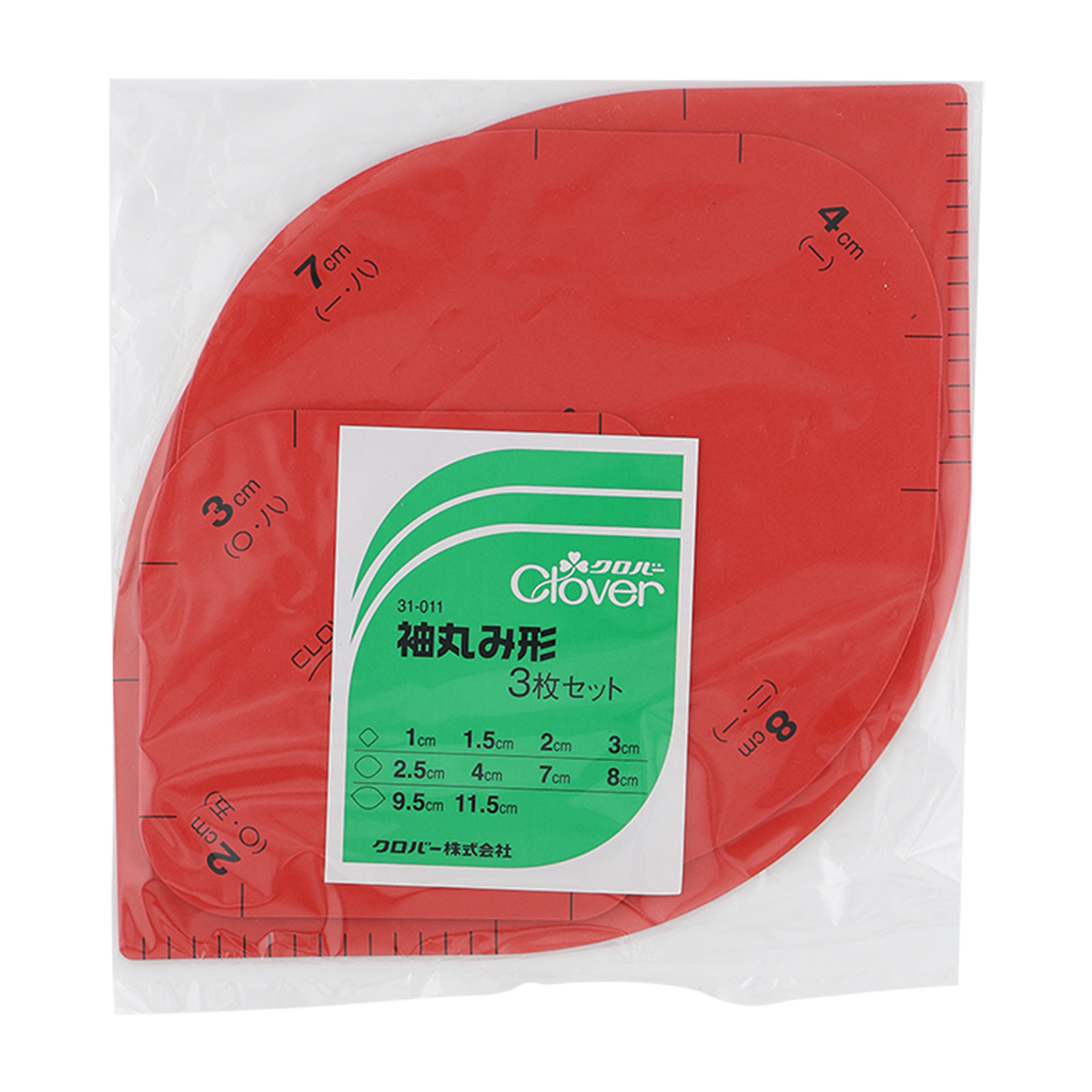 クロバー　袖丸み形　（３枚セット）　３１－０１１