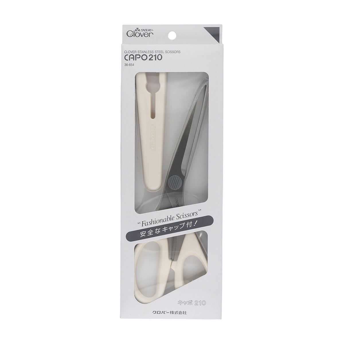 クロバー　ステンレスはさみ　「キャポ」２１０（２１ｃｍ）　ホワイト　３６－６５４
