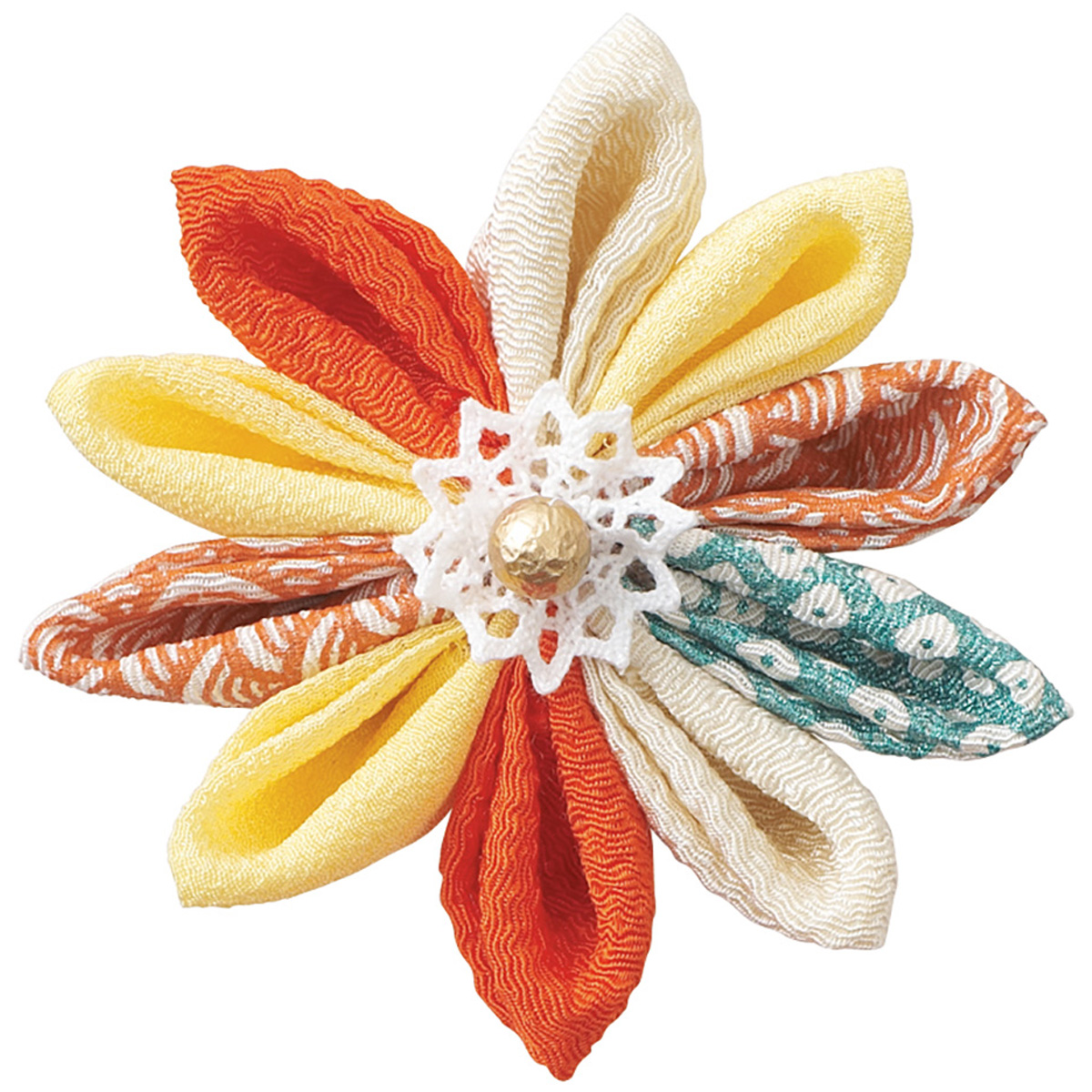 クロバー　つまみ細工プレート　＜剣つまみＬ＞　５７－４５４