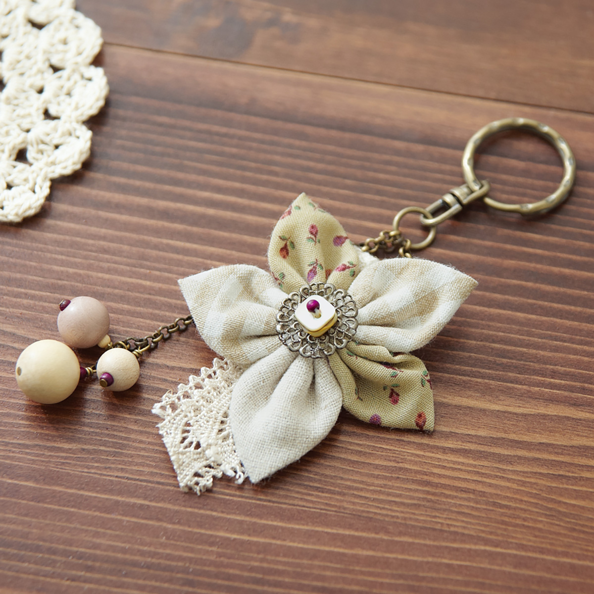 クロバー　つまみ細工プレート　＜菱つまみＬ＞　５７－４５６