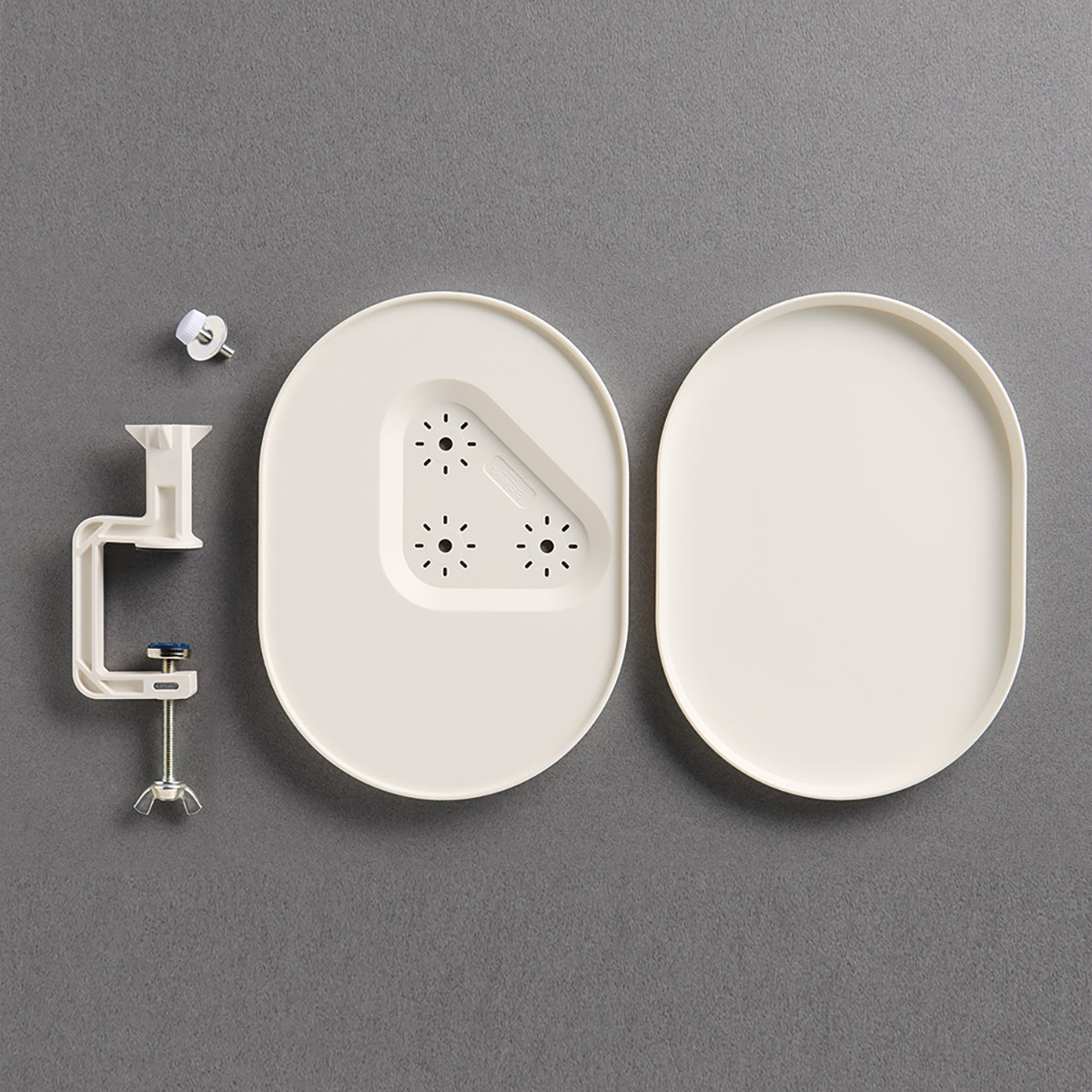 クロバー　クランプ付クラフトトレー　ホワイト　５７－６５８