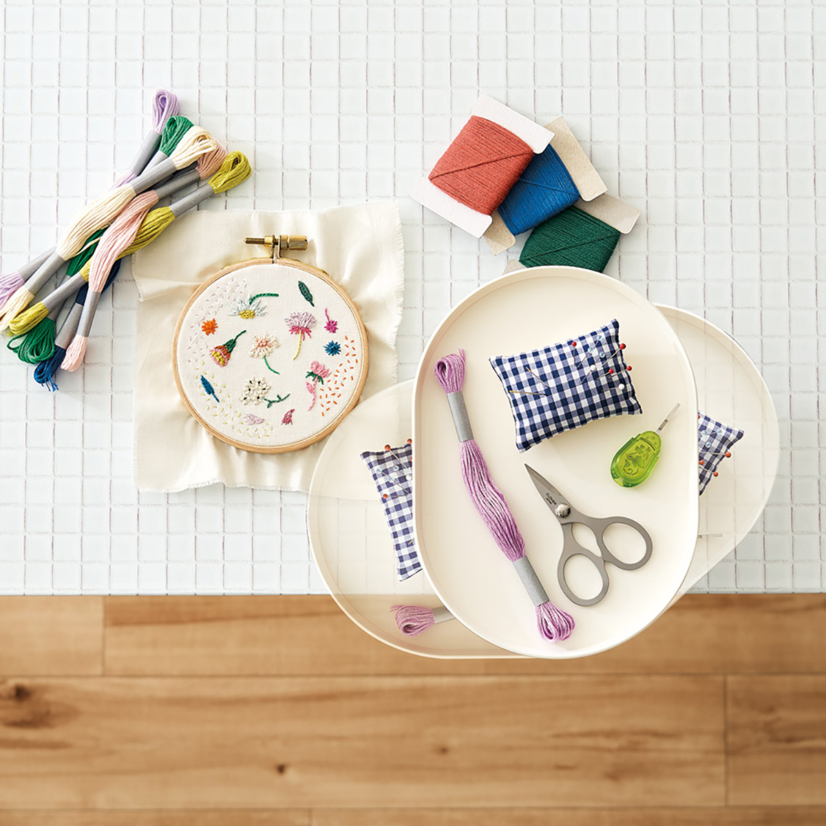 クロバー　クランプ付クラフトトレー　ホワイト　５７－６５８