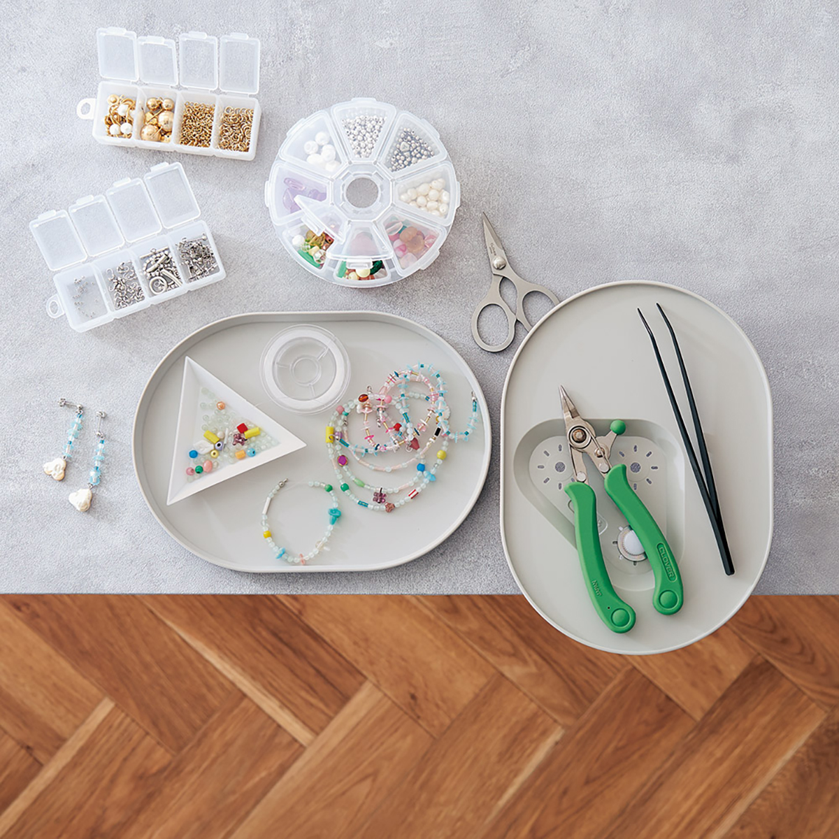 クロバー　クランプ付クラフトトレー　グレー　５７－６５９