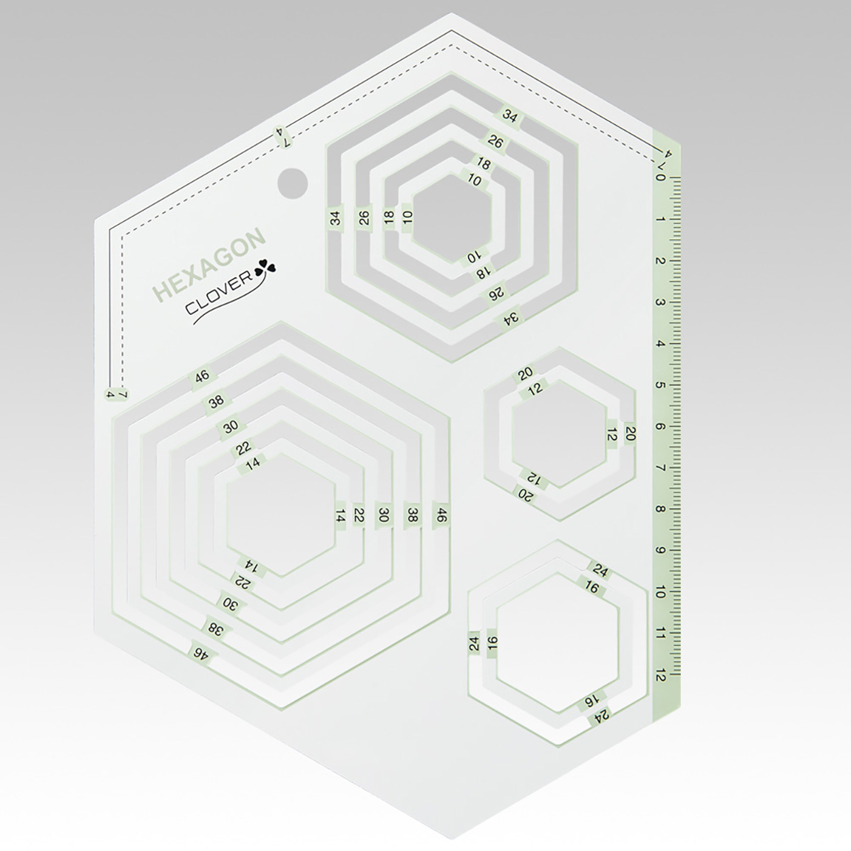 クロバー　ピーステンプレート　＜六角形＞　５７－９９５